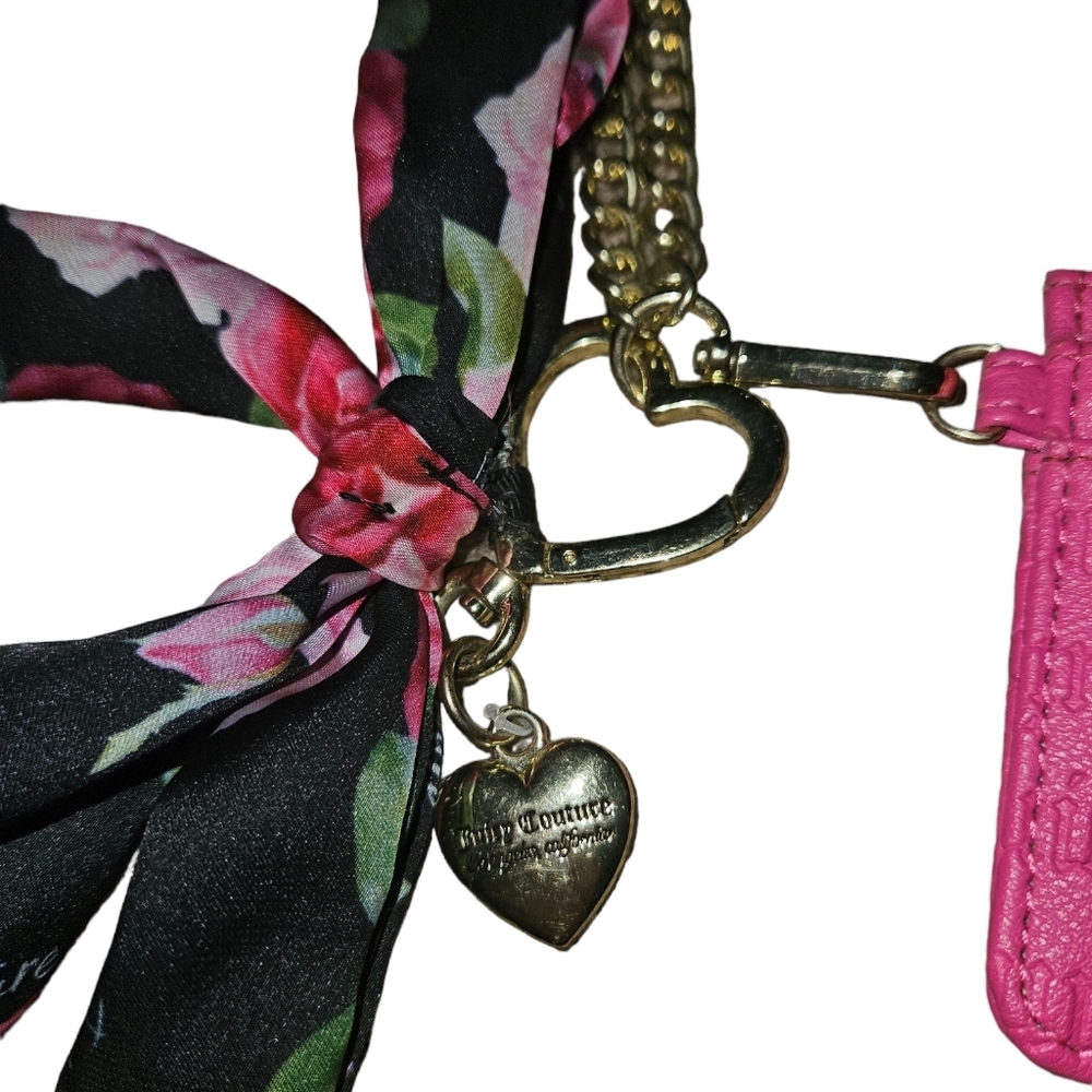 Juicy Couture Card Holder W/ Ribbon & Keychain - Picture 2 of 3